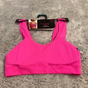 Hot pink cami seamless with removable pad